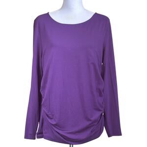 Talbots purple LS Tshirt, XLP, minimalist, cozy, layering, essential, bright